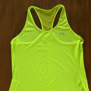 2 New Under Armour Neon Yellow Mesh Tank Tops